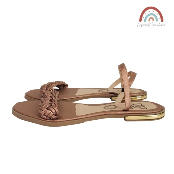 New! VG Shoes Colombian Faux Leather Braided Square Toe Flat Colombianas Sandals - Picture 4 of 7